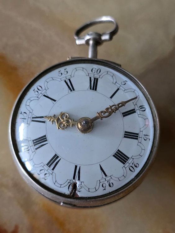 Montre Gousset Ancienne En Argent Massif à Clé - À Réviser - Fin 19ème Siècle - Fontaine Le Dun