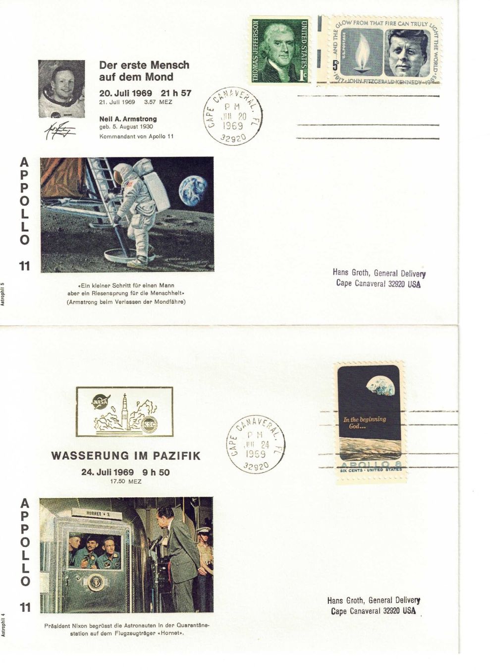 Alle Briefmarken: Apollo-Raumfahrtprogramm – Gebraucht aus Olten von Pjotr8 5