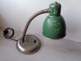 ANTIK LAMPE VINTAGE BLECHSCHIRM SCHWANENHALS 50 ER JAHRE