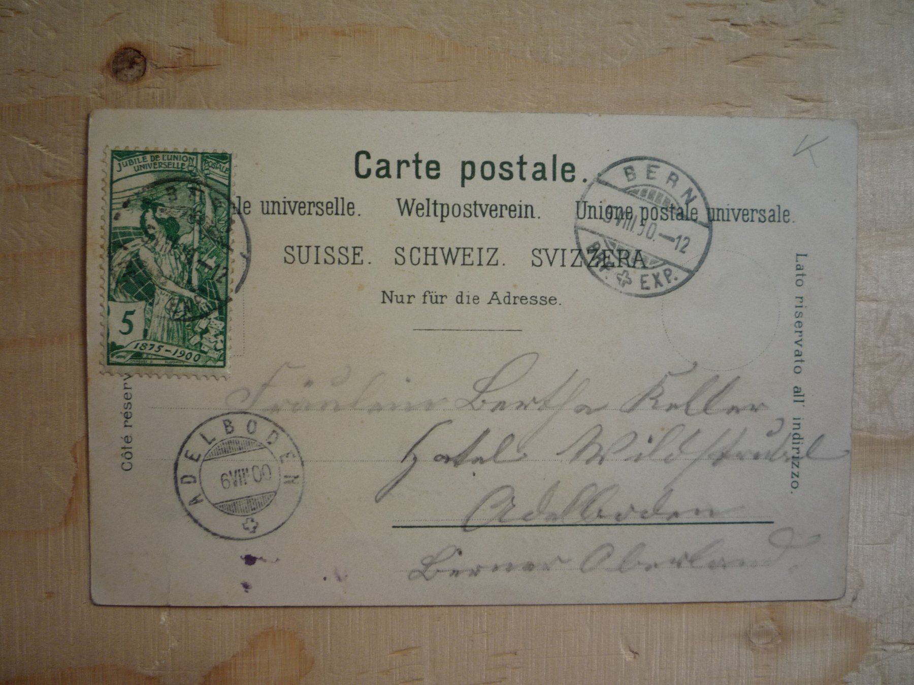 Cartoline postali: Gruss aus Bern, Litho, 5.VII.00 – Usato da Rieden SG venduto da Brockehuesli 1
