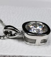 Collier argent avec diamant de moissanite de 1 ct certifié