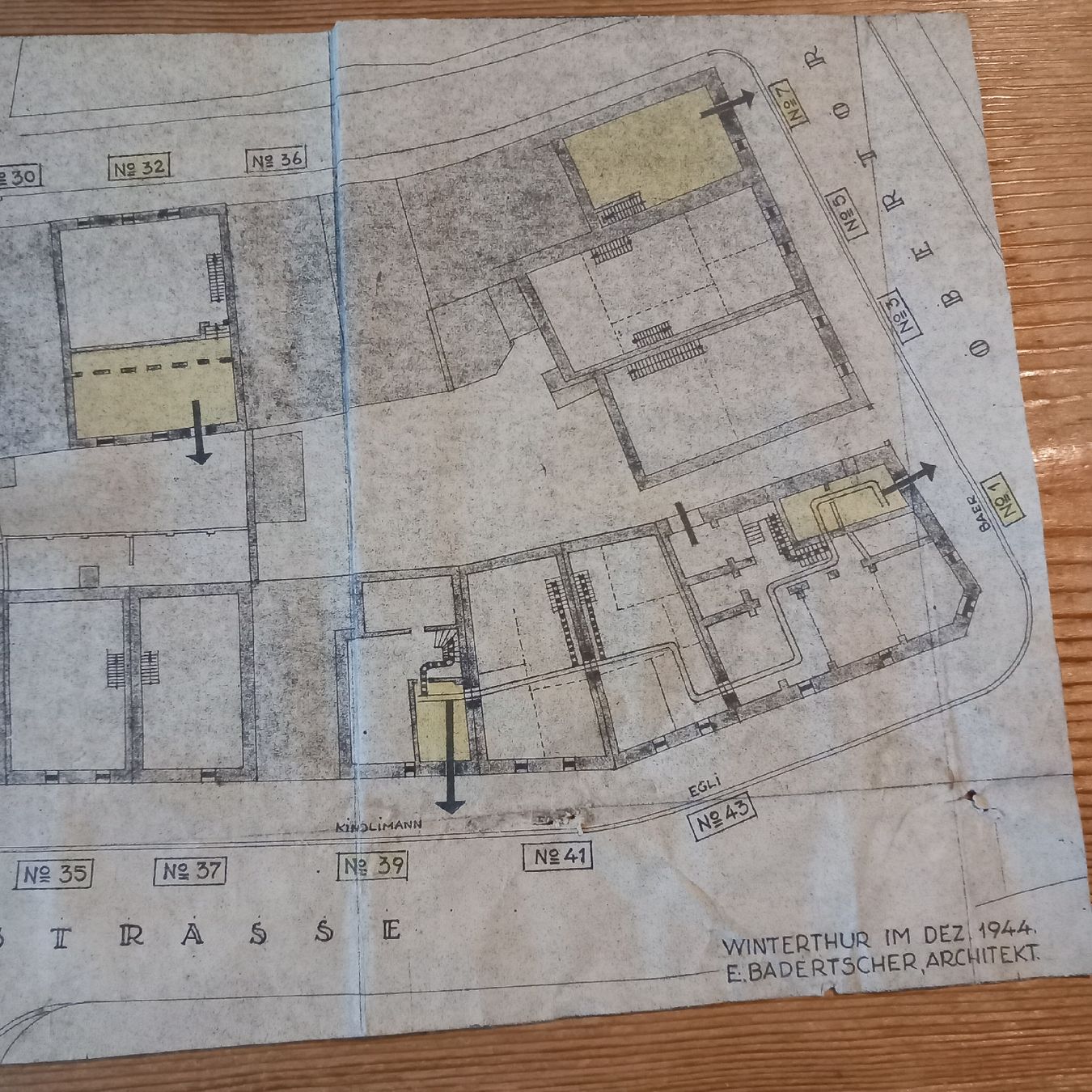 Dokumente: Stadt Winterthur 1944 Neustadtgasse Plan – Gebraucht aus Ebnat-Kappel von blazzi 3