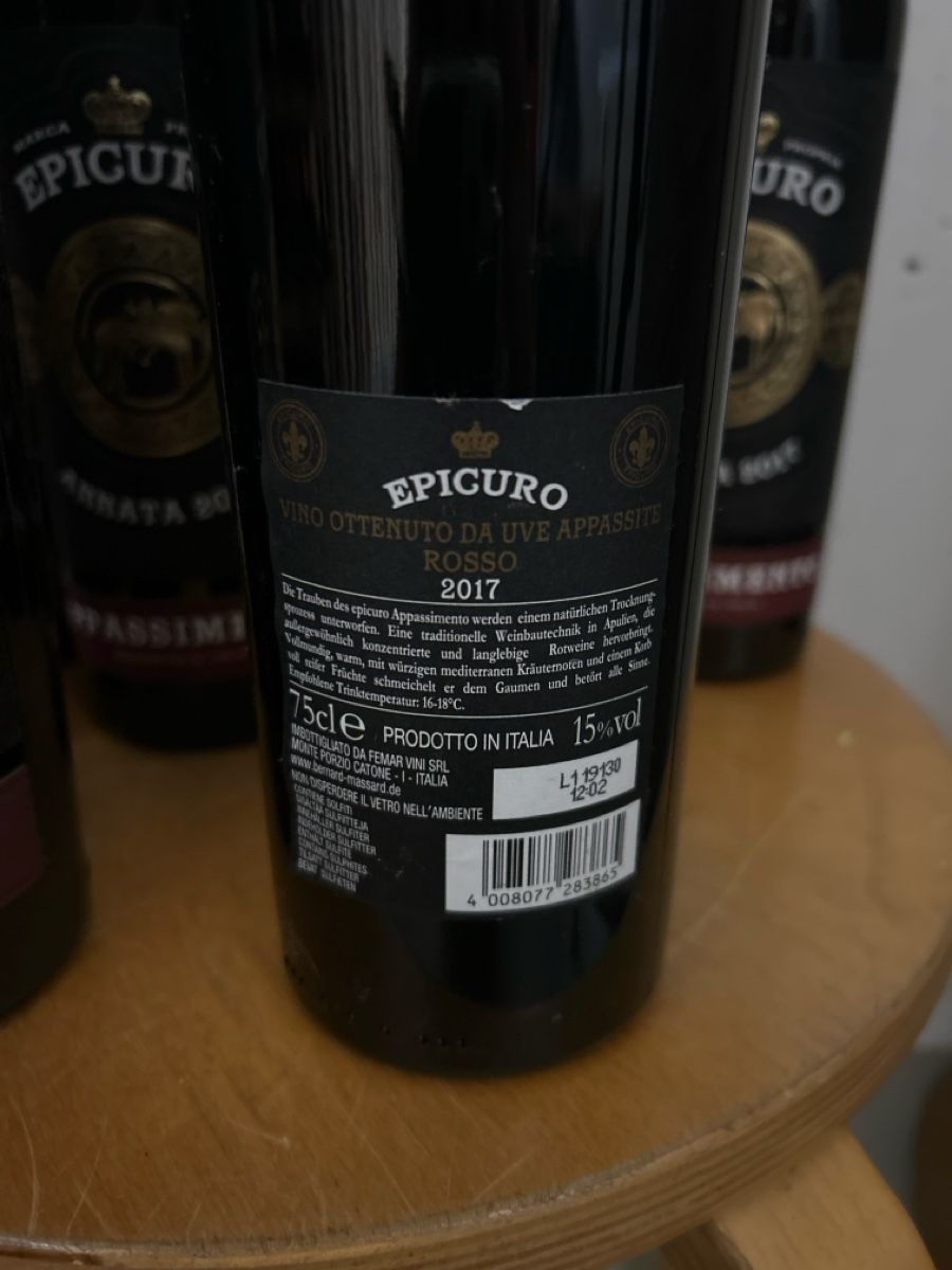 Vino: Epicuro Annata 2017/2018  – Nuovo (secondo la descrizione) da zürich venduto da Julia05 3