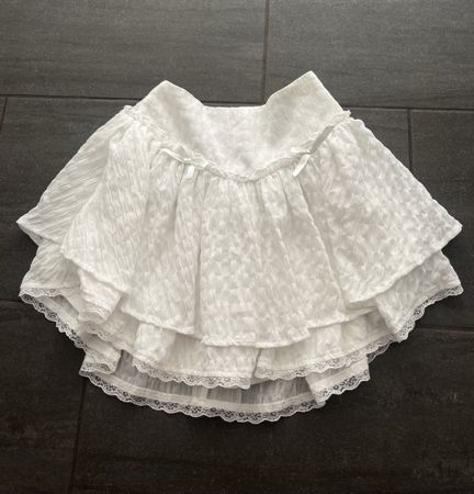 Rock mit integrierter Hose weiss mit Schleifen und Spitze