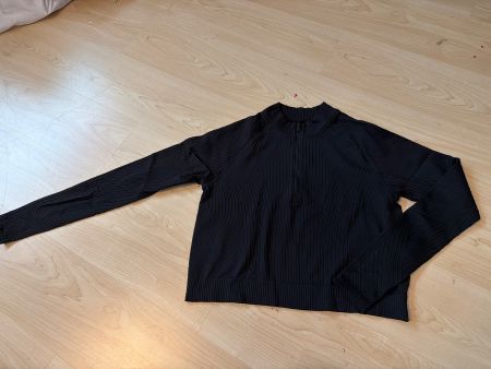 Sporpullover Schwarz mit Reissverschluss Grösse L