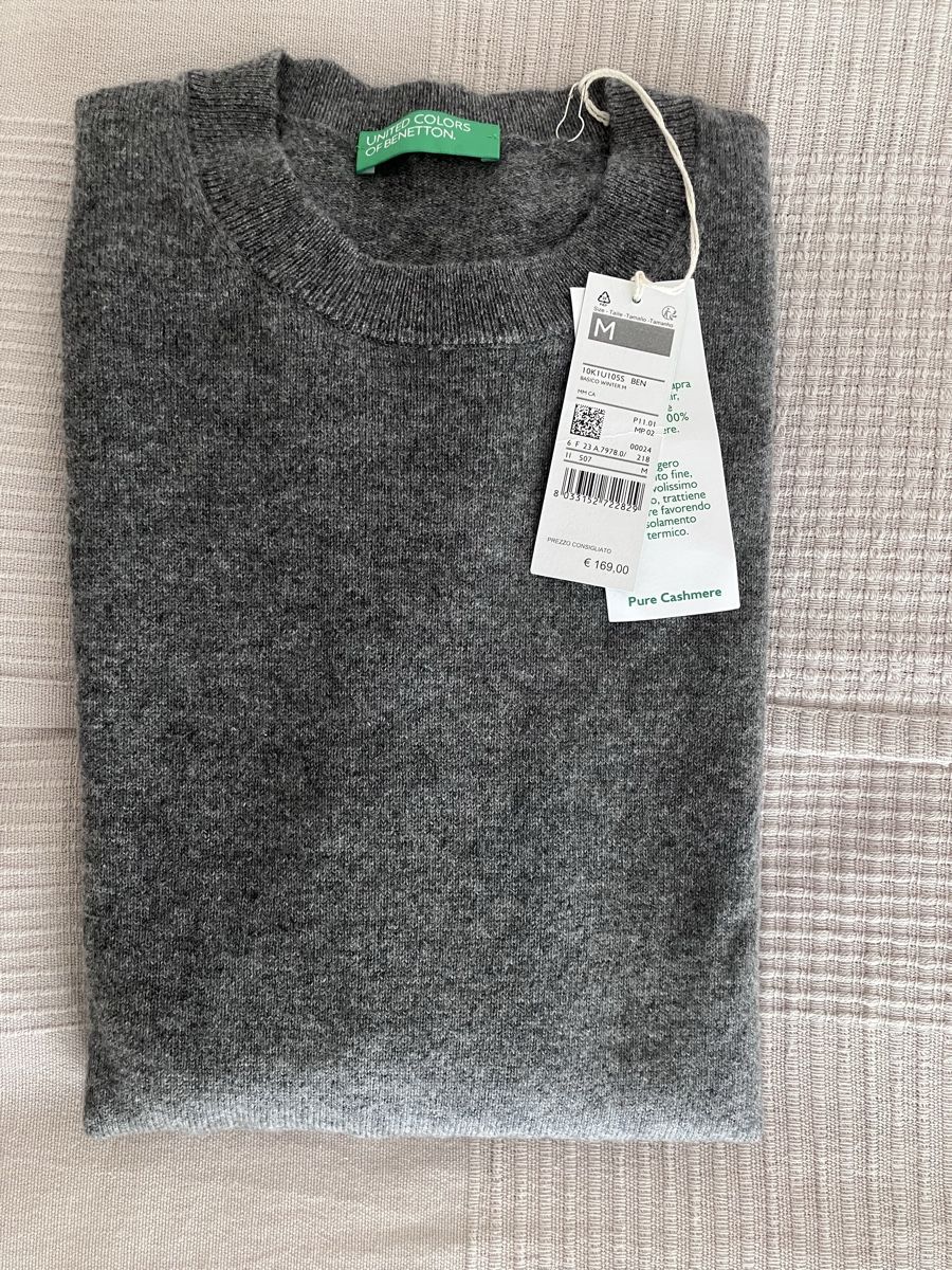 Benetton Pullover & Sweatshirts: Benetton Pullover - Grau - 100% Kaschmir - NEU – Neu und originalverpackt aus Baden von Gigelitante