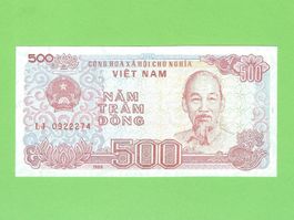 Vietnam 500 Dong Banknote von 1988, Top Zustand!