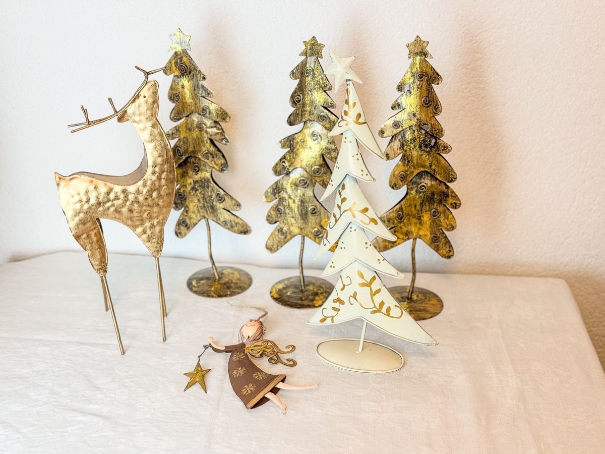 Alle Dekorationen: Metall-Weihnachtsdeko: Tannenbaum, Elch & Engel – Gebraucht aus Galmiz von Wichtel25