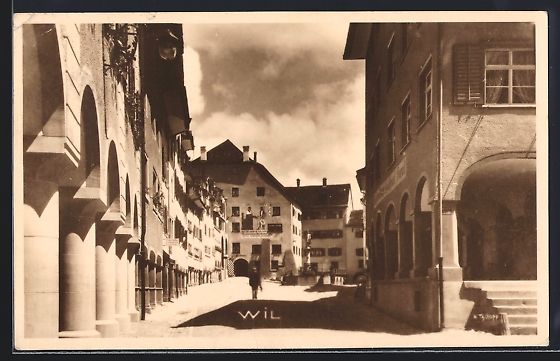 Cartes postales: Wil /SG, Strassenpartie mit Schattenspie – D'occasion à Berlin par bartko-reher