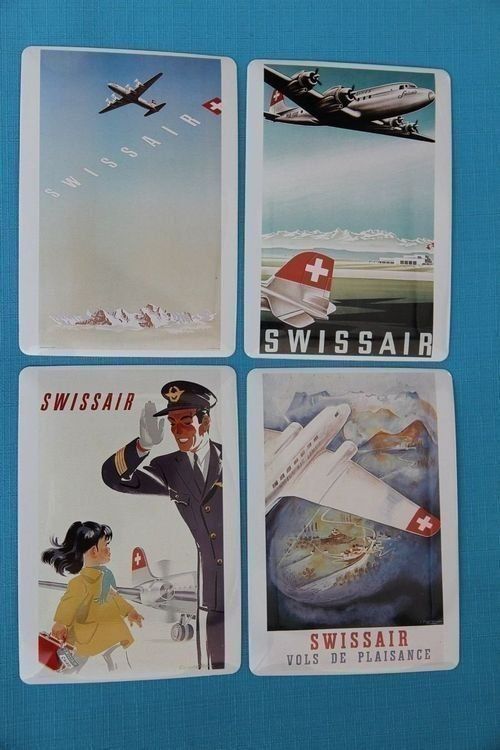 Cartoline postali: Swissair, Blechpostkarten, 4 Stück, neu – Nuovo (secondo la descrizione) da Nesselnbach venduto da ubourson