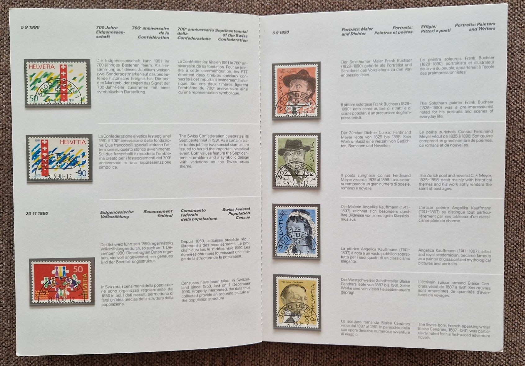 Tutti i francobolli: Briefmarken mit erst Tagesstempel 1990 – Nuovo (secondo la descrizione) da Egerkingen venduto da grimmialp 3