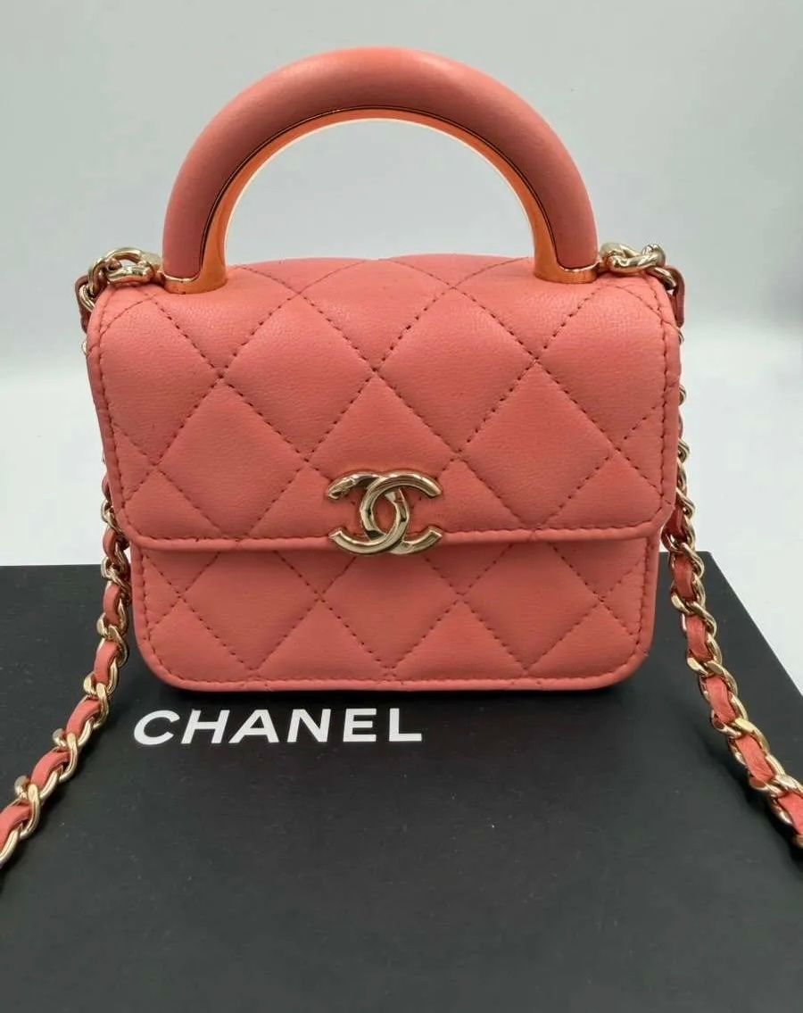 Chanel Borse da donna: Chanel Mini Top Handle Flap Bag, rosa – Usato da Triesen venduto da atos87 1