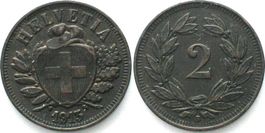 Schweiz 2 Rappen 1913 Bronze ERHALTUNG! vz