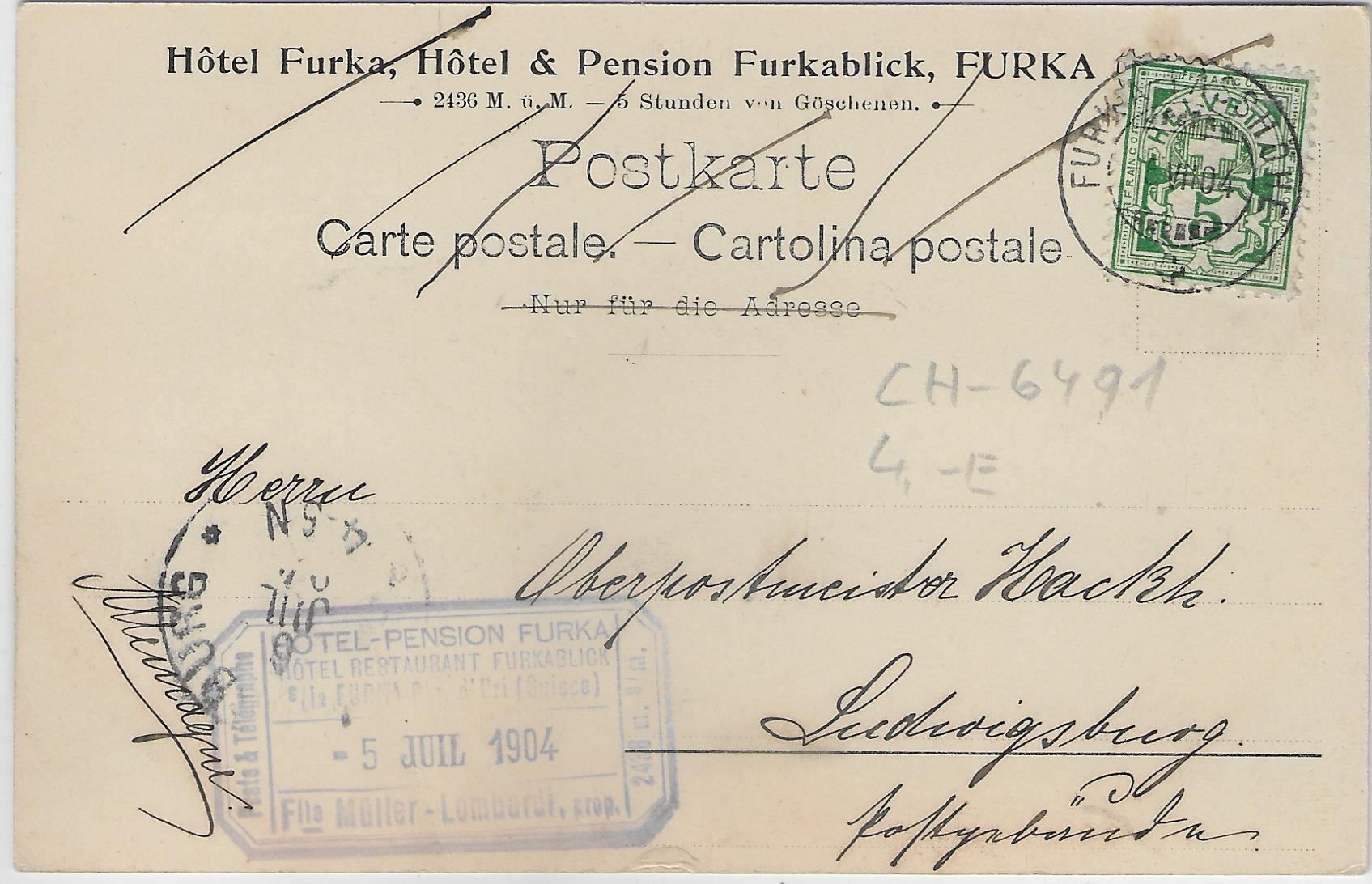 Ansichtskarten: Gruss von der Furkapasshöhe – Antik aus Ettingen von Kartenplanet 1