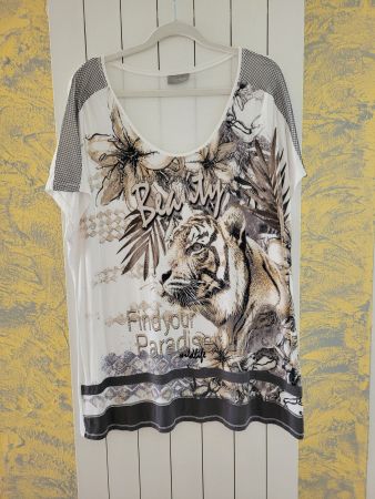 Trendiges Shirt mit Tigerprint, Grösse L, guter Zustand