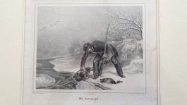 Die Entenjagd. Lithographie. Um 1850.