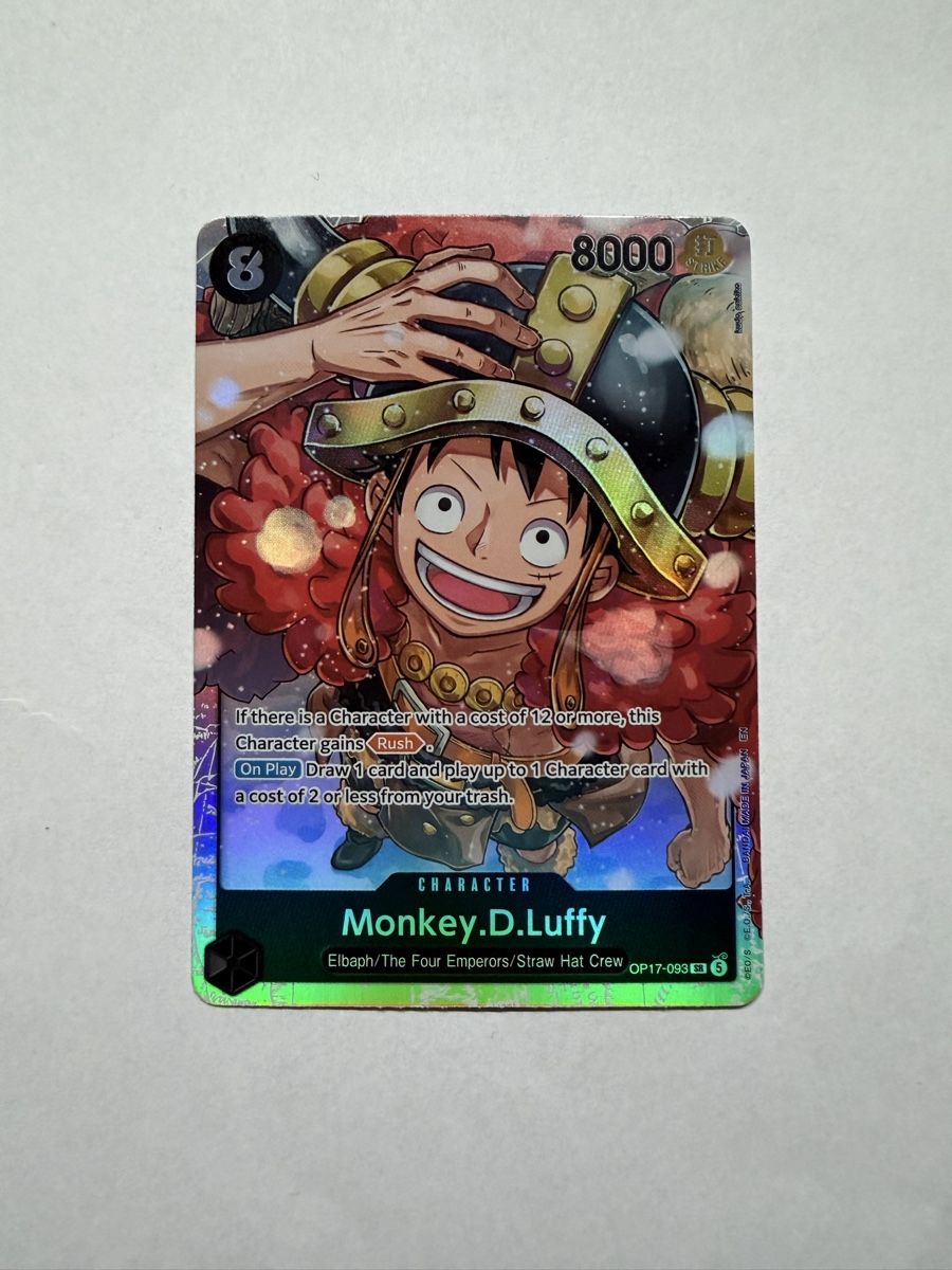 Bandai Carte collezionabili: Monkey D. Luffy OP17-093 SR ab 1.- – Nuovo (secondo la descrizione) da Kilchberg ZH venduto da TCG-Dealer