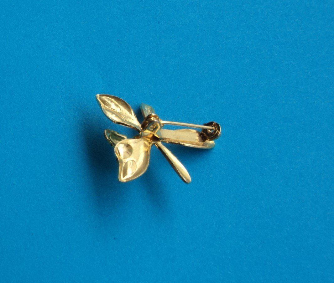 Spille & Fermagli: kleine goldfarbene Brosche (Orchidee) – Usato da Sachseln venduto da bru_pj82