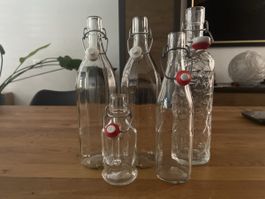5 Glasflaschen mit Bügelverschluss 
