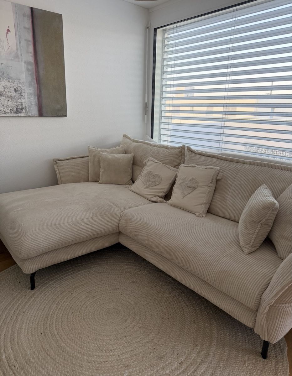 Divani: Pfister Ecksofa Lava Kord Beige – Usato da Müntschemier venduto da PetitBou01 1