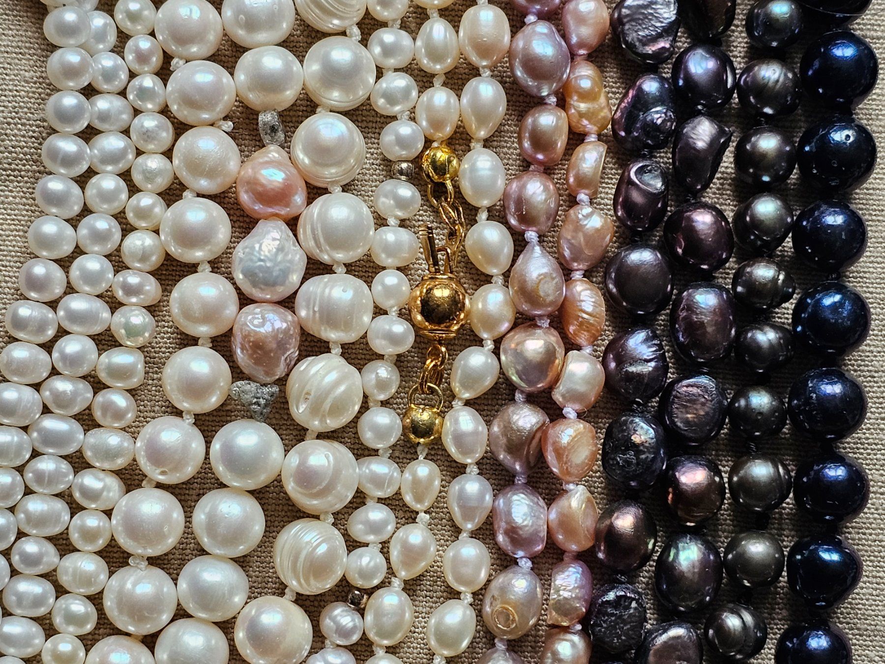 Perlen (unechte): Perlenkette 925 Silber vergold Zuchtperlen multicolor Perlen – Neu (gemäss Beschreibung) aus Riedt b. Erlen von Gottestraene 9