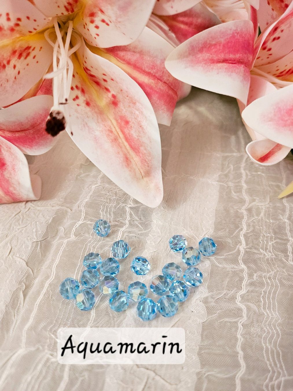 Perle (finte): Swarovski Perlen 8 mm 20 Stück Aquamarin – Nuovo e nell'imballaggio originale da Dietikon venduto da Eleda