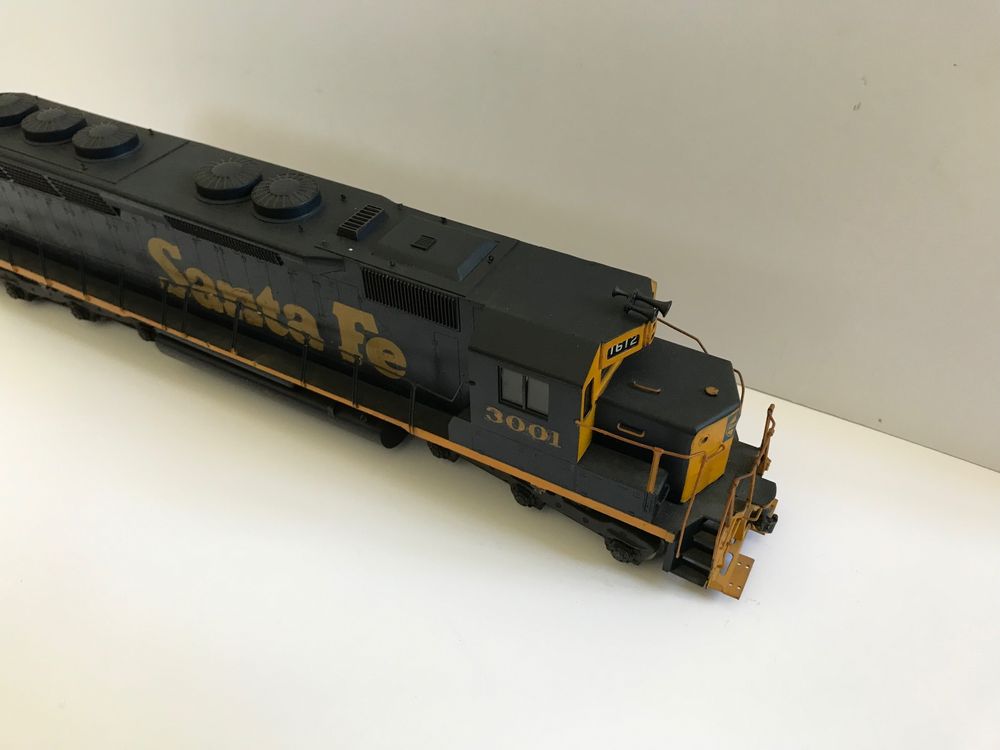 Locomotive Diesel Athearn F3 Santa Fe - Échelle HO - Jaune Et Bleue - Occasion