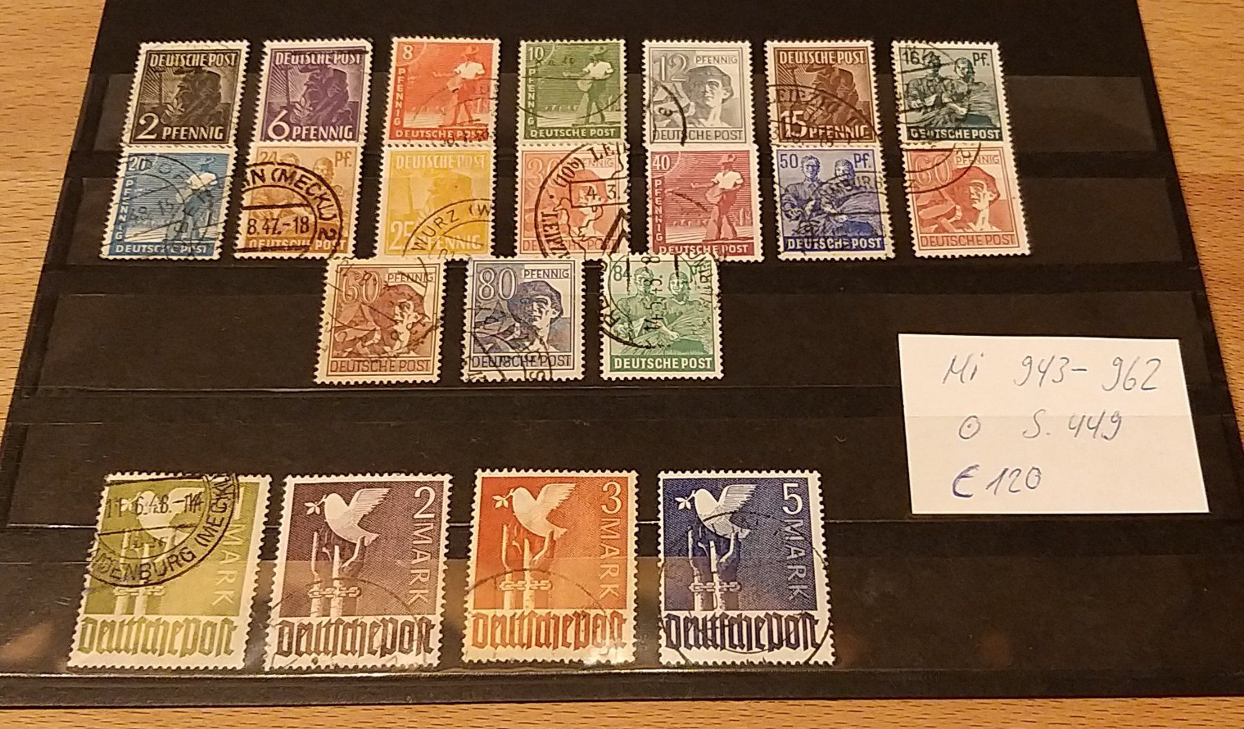Tutti i francobolli: Deutsche Post, komplett Satz Mi 943-962, gestempelt – Usato da Unterägeri venduto da PhilatelieStudiger