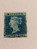 Two pence blue 1841, Platte 4 