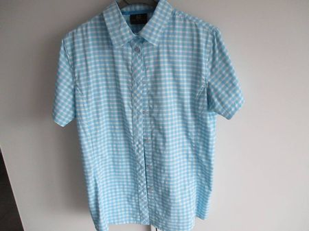 Bluse/Wanderbluse von Trevolution, Gr. 40, hellblau/weiss