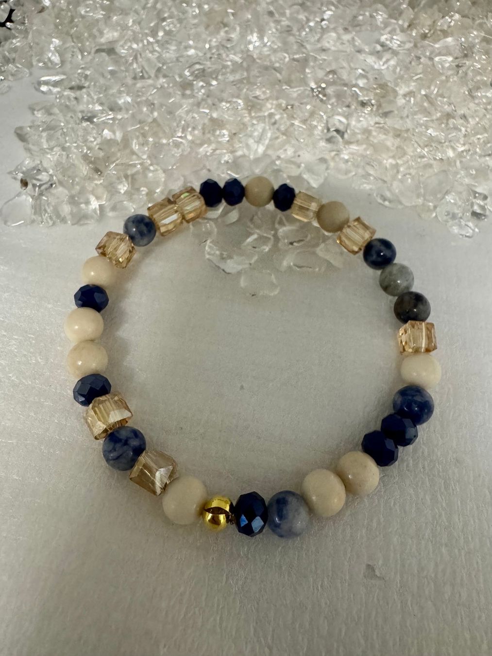 Bracciali & Braccialetti: Armband Sodalith, Kunststeine – Nuovo (secondo la descrizione) da Biberist venduto da tl-schmuck