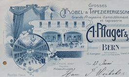 Antike Rechnung Briefkopf Lithographie A. Pfluger & Co 1908