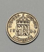 Pièce de monnaie Sixpence Georges VI 1944 état correctement 