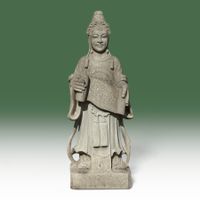 Chinesischer Gelehrter Naturstein Asia Gartenfigur 101 cm