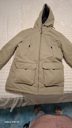 Beige Herren-Kapuzenjacke, Größe L, gebraucht
