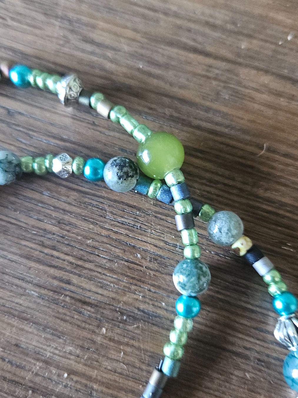 Catenine: collier tête de buffle perles vertes – Nuovo e nell'imballaggio originale da Thônex venduto da lacomtessedesfees 5