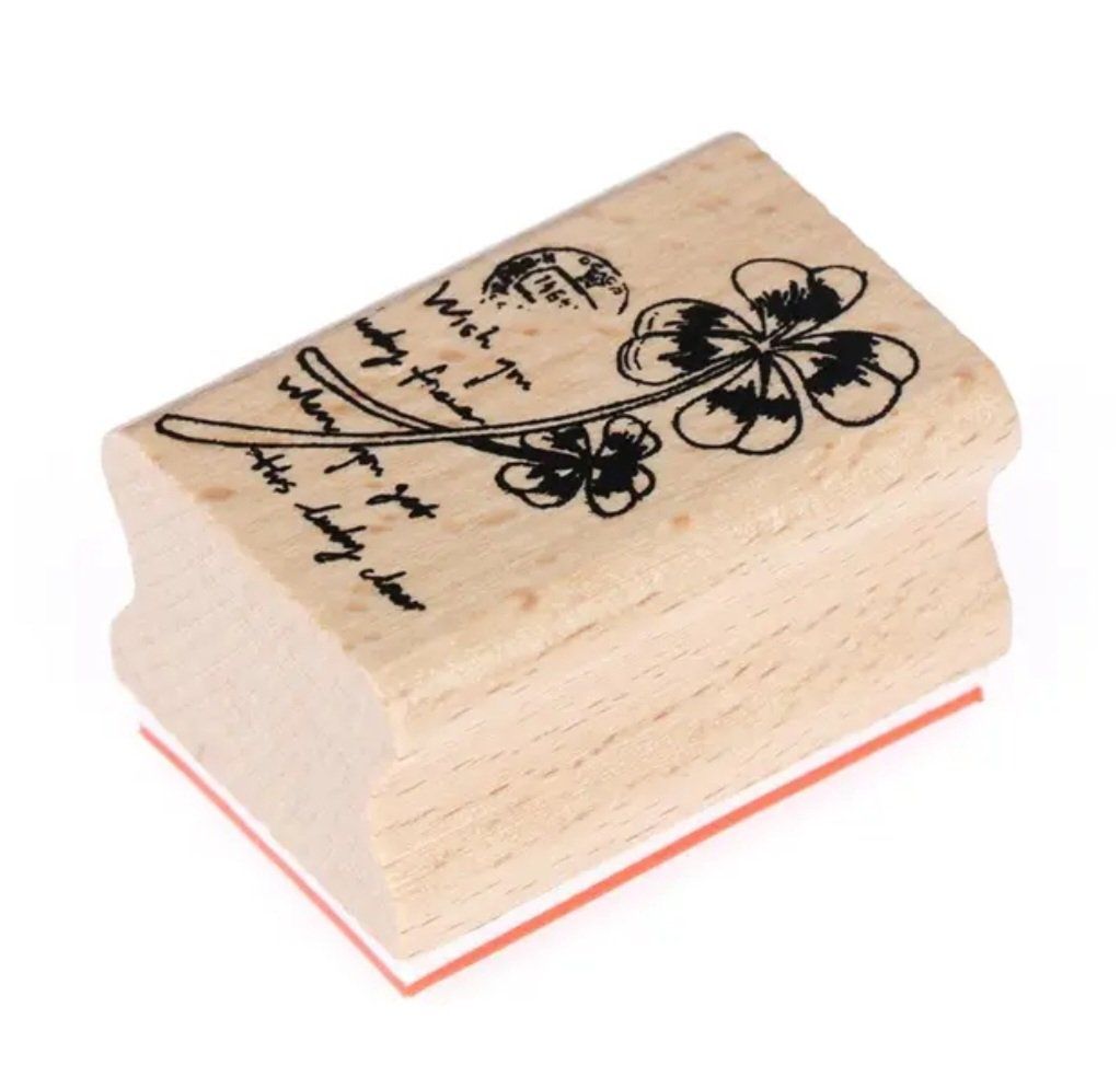 Timbri: Holzstempel Nr.852, Kleeblätter – Nuovo e nell'imballaggio originale da Gretzenbach venduto da Fliegepilz56