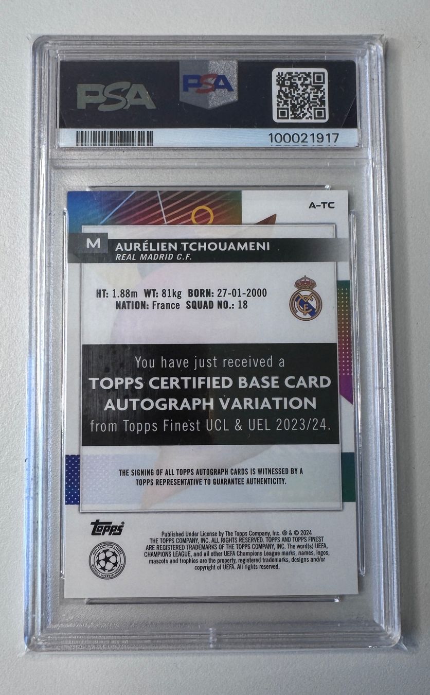 Topps Carte collezionabili: Aurélien Tchouaméni 23-24 Topps Gold Refractor /50 PSA 10 – Nuovo (secondo la descrizione) da Jegenstorf venduto da plataOplomo 1