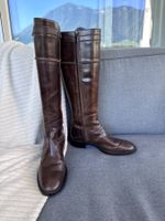 TOD'S Damen Stiefel Reitstiefel aus Leder Dunkelbraun Gr. 38