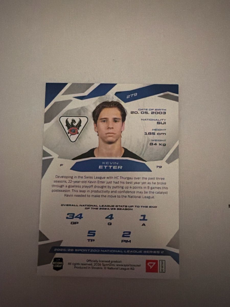 Sportzoo Sammelbilder & Trading cards: Kevin Etter National League Card – Neu (gemäss Beschreibung) aus Oberönz von jan_wys9 1
