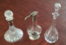 3 schöne Glas Karaffen
