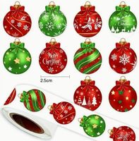 100 Stück wunderschöne Weihnachts-Kugel-Sticker, ca. 2.5 cm