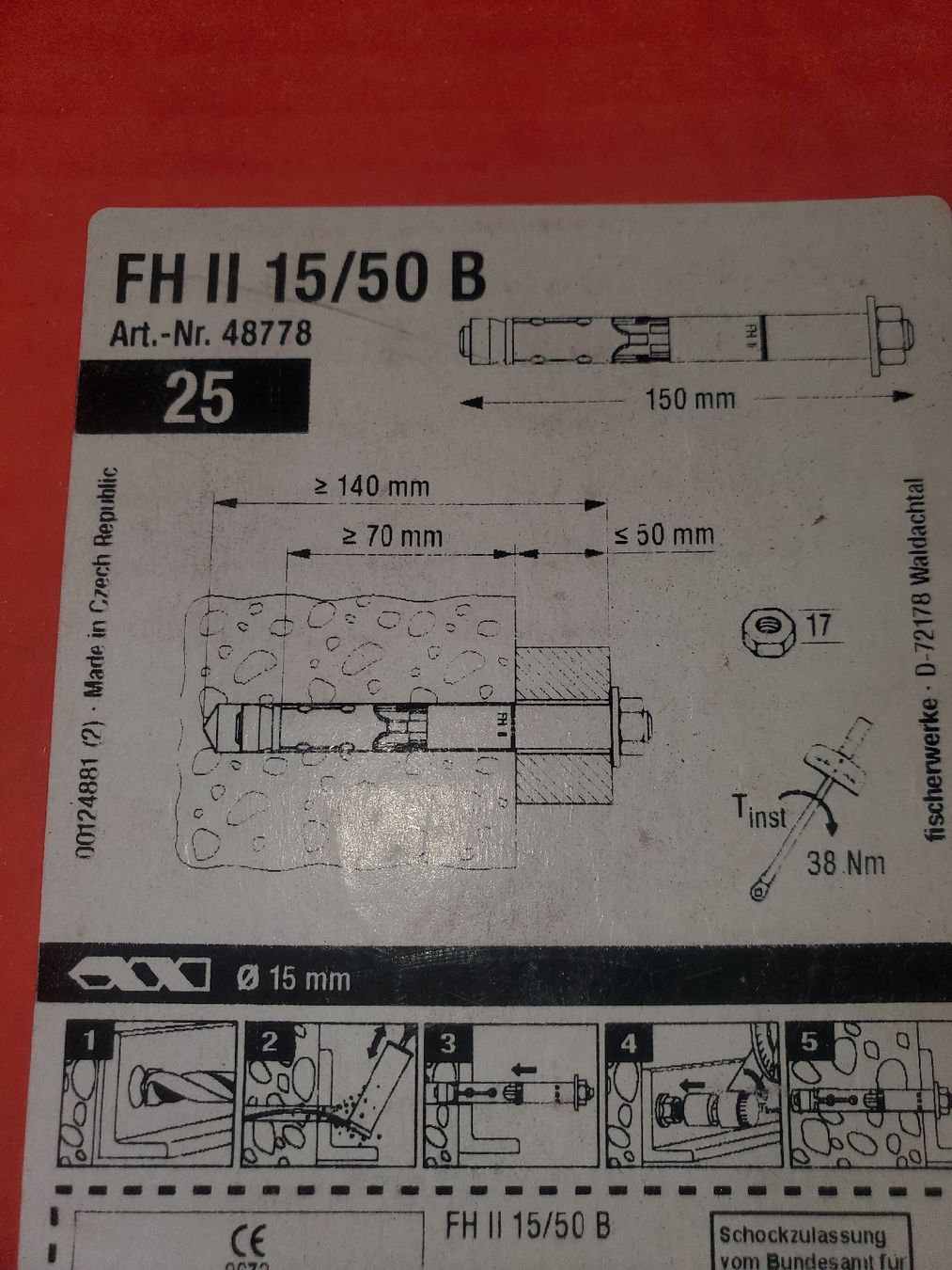 Fischer Alle Werkzeuge: Dübel, Schwerlastanker Fischer – Neu und originalverpackt aus Hagenbuch ZH von Jerremi 2