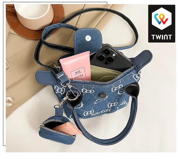 Borse da donna: Sac à main en Denim Hellokitty – Nuovo e nell'imballaggio originale da Saignelégier venduto da novamarket 2