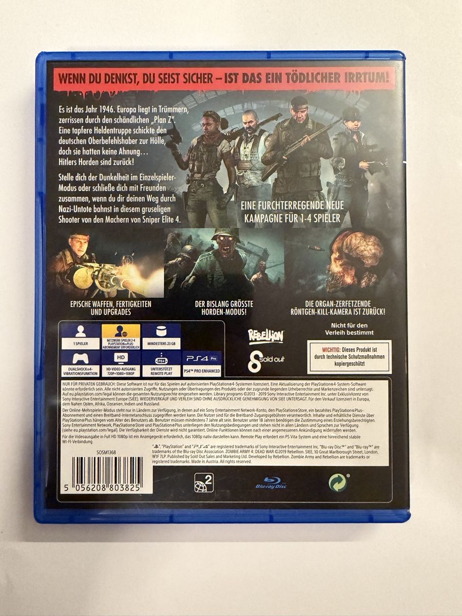 Sony Giochi: Zombie Army 4 Ps4 Game – Usato da Hendschiken venduto da Jamie2006 1
