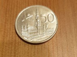 🇧🇪 Belgium 50 Francs 1958  *** Silver 12.5g XF+ ***