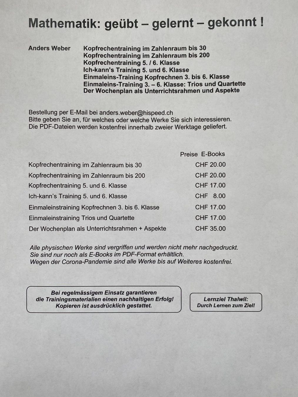 Livres: 1x1-Training 3.-6. Klasse – Neuf avec emballage d'origine à Thalwil par tinoma 9