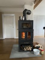 Holzofen Stahl schwarz mit Backfach, guter Zustand