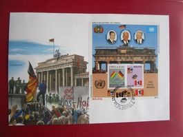 Ersttagsbrief Mauerfall Berlin 1989 Bolivien