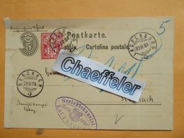 1884 Postkarte (Stempel Gerichtskanzlei)